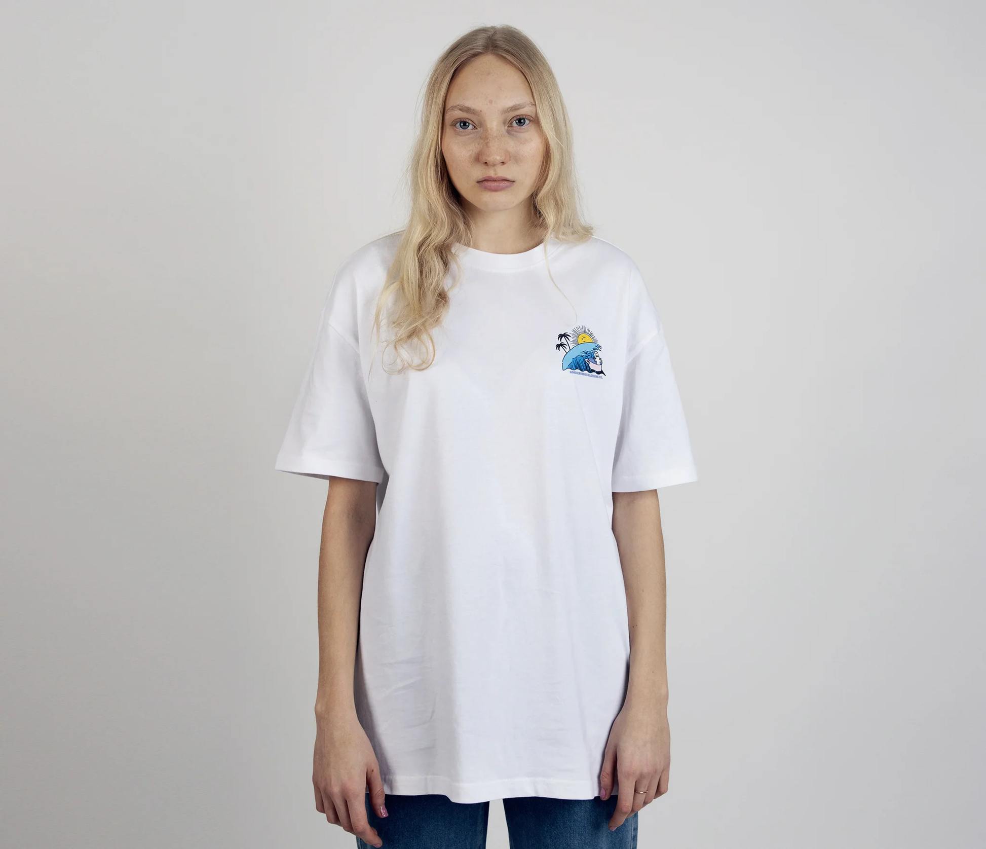 Muumi Hattivatit Surf Trip T-paita Unisex - valkoinen - Lahjaksi.net